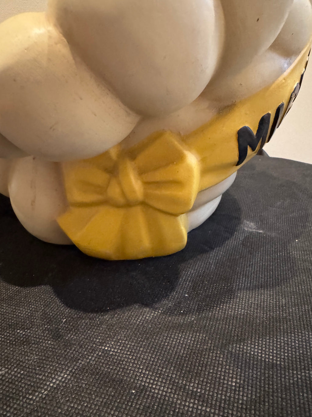 Rare and Early Seated Michelin Advertising Bibendum with Bow c. 1940s